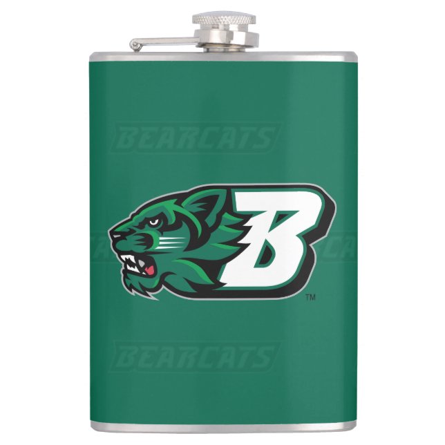 Binghamton University Logo Watermark Flask (Front)