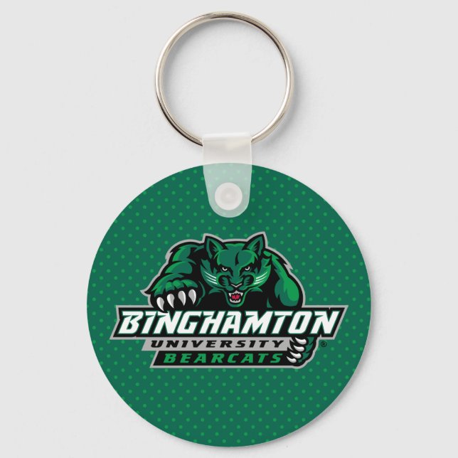 Binghamton University Polka Dot Keychain (Front)