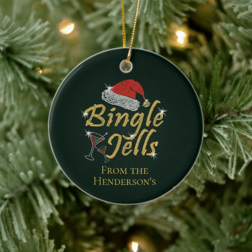 Bingle Jells Tipsy Christmas Ceramic Ornament