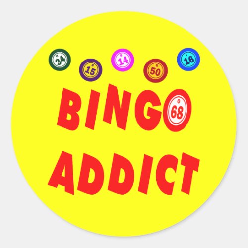 BINGO ADDICT CLASSIC ROUND STICKER