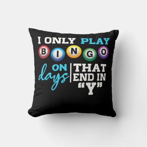 Bingo addict Grandma Grandpa Bingo Gambling Throw Pillow