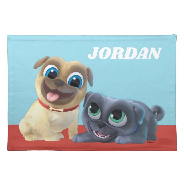 Bingo and Rolly | Let's Woof & Roll Cloth Placemat (Front)
