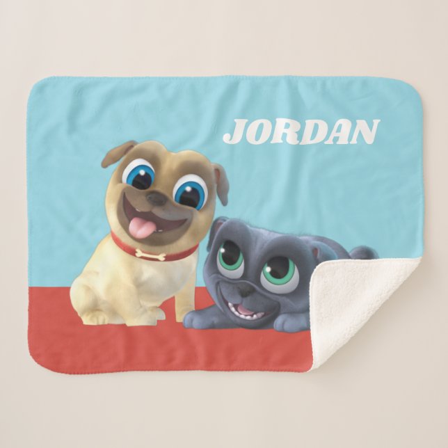 Bingo and Rolly | Let's Woof & Roll Sherpa Blanket (Front (Horizontal))