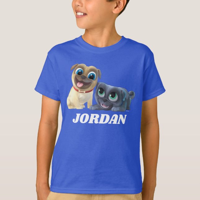 Bingo and Rolly | Let's Woof & Roll T-Shirt (Front)