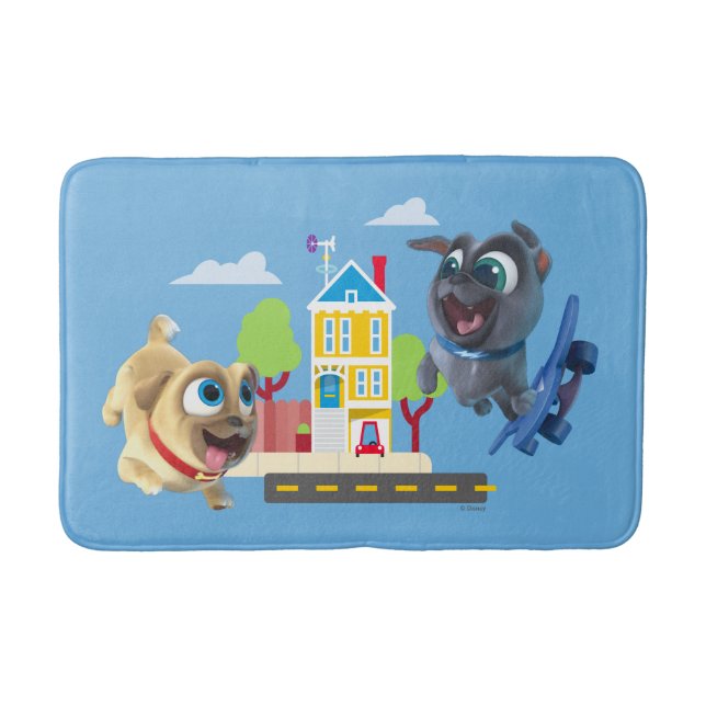 Bingo and Rolly | Pugs to the Rescue Bath Mat (Front)