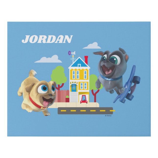 Bingo and Rolly | Pugs to the Rescue Faux Canvas Print (Front)