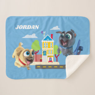 Bingo and Rolly Pugs to the Rescue Sherpa Blanket