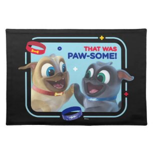 Bingo and Rolly That was Paw-Some Cloth Placemat