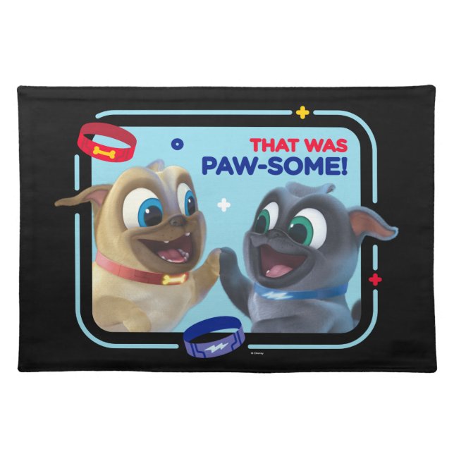 Bingo and Rolly | That was Paw-Some Cloth Placemat (Front)