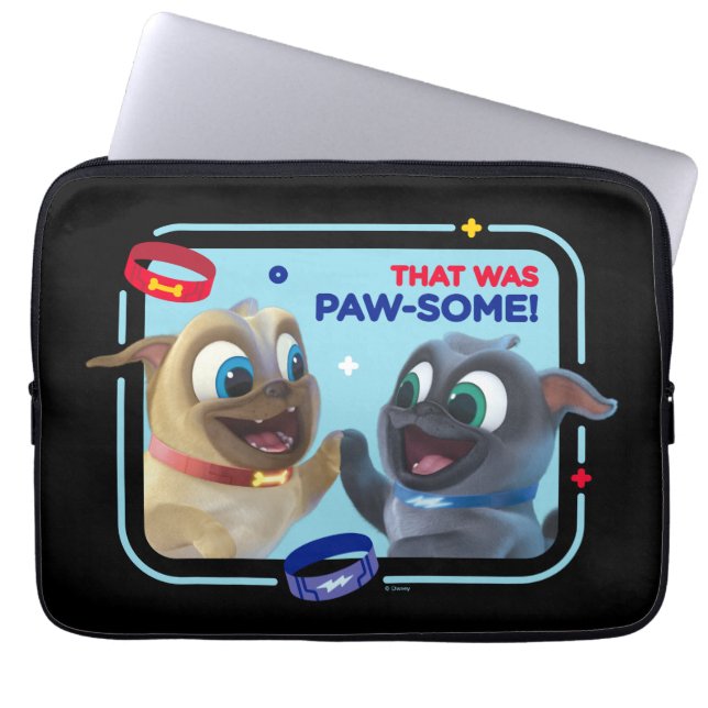 Bingo and Rolly | That was Paw-Some Laptop Sleeve (Front)