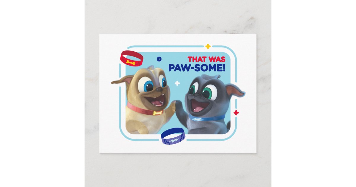 Bingo and Rolly | That was Paw-Some Postcard | Zazzle