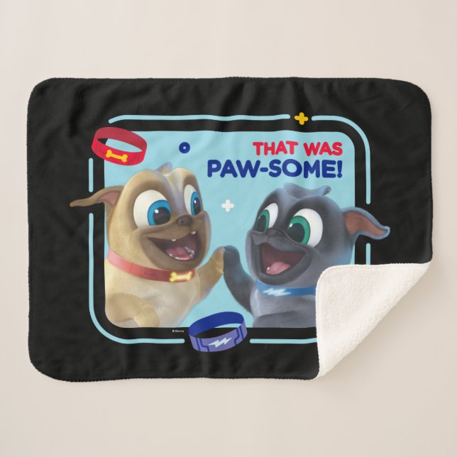 Bingo and Rolly | That was Paw-Some Sherpa Blanket (Front (Horizontal))