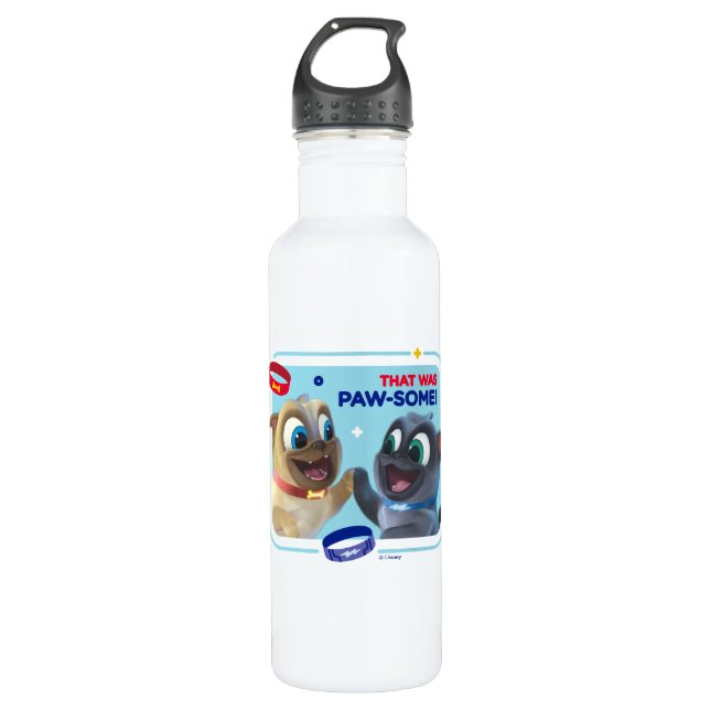 Bingo and Rolly | That was Paw-Some Stainless Steel Water Bottle (Front)