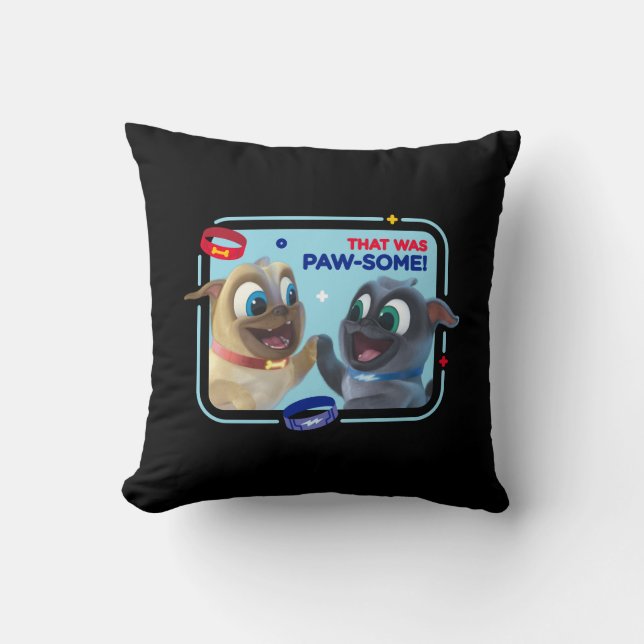 Bingo and Rolly | That was Paw-Some Throw Pillow (Front)