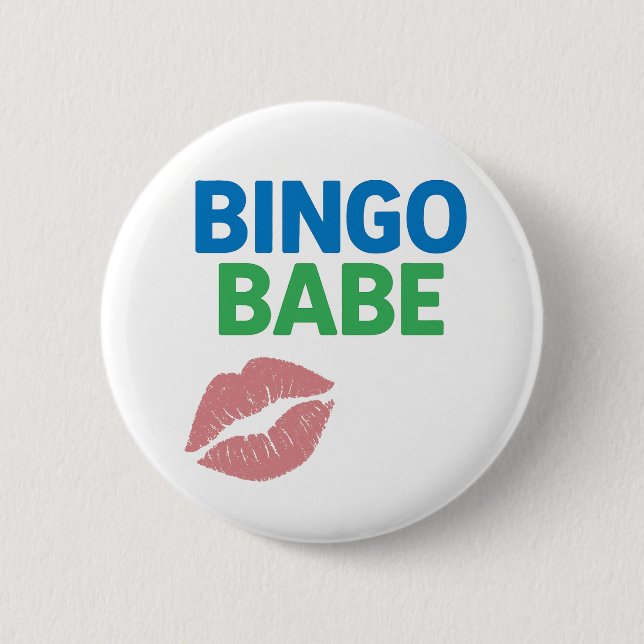 Bingo Babe Cute and Confident Bingo Lover Button (Front)