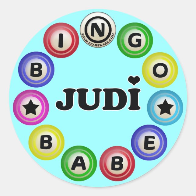 Bingo Babe Judi Classic Round Sticker (Front)