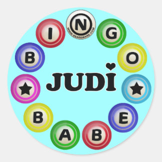 Bingo Babe Judi Classic Round Sticker