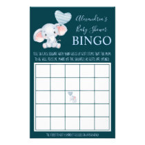 Bingo Baby Elephant Baby Shower Game Card  Flyer
