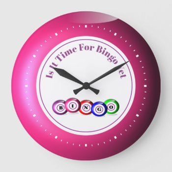 Bingo Ball Themed  Funny Large Clock by Flissitations at Zazzle