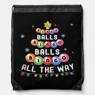 Bingo Balls Bingo All The Way  Drawstring Bag