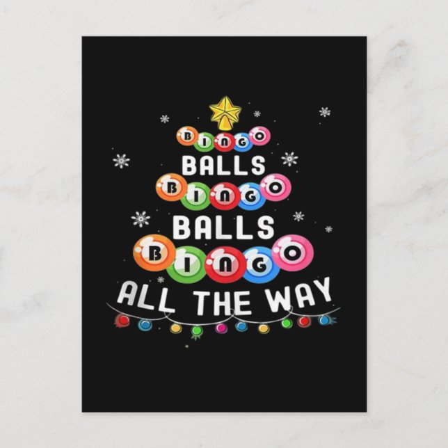 Bingo Balls Bingo All The Way  Holiday Postcard (Front)