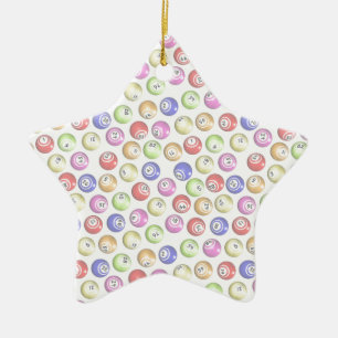 Bingo Balls Ceramic Ornament