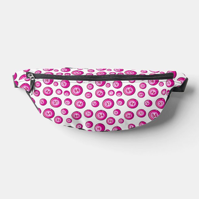 Bingo Balls Cute Pink and White Patterned Fanny Pack (Lay Down)