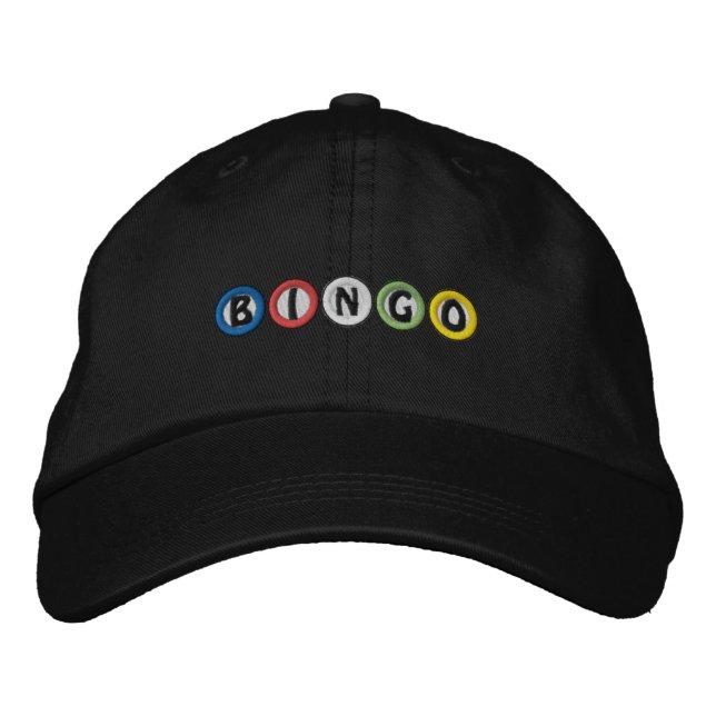 Bingo Balls Embroidered Baseball Hat (Front)
