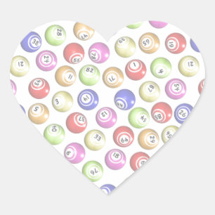 Bingo Balls Heart Sticker