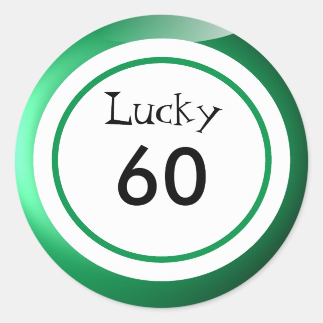 Bingo Balls Lucky Numbers Fun Classic Round Sticker (Front)