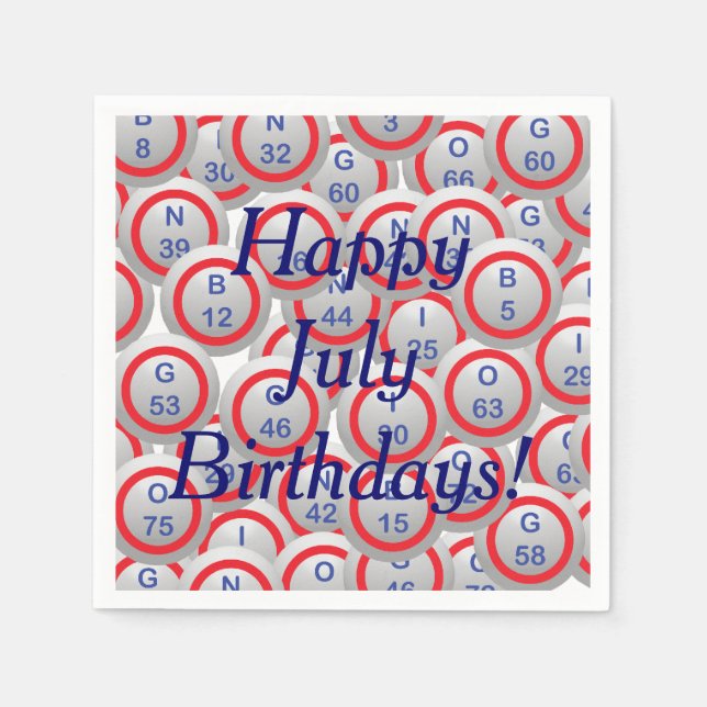 Bingo Balls Paper Napkins (Front)