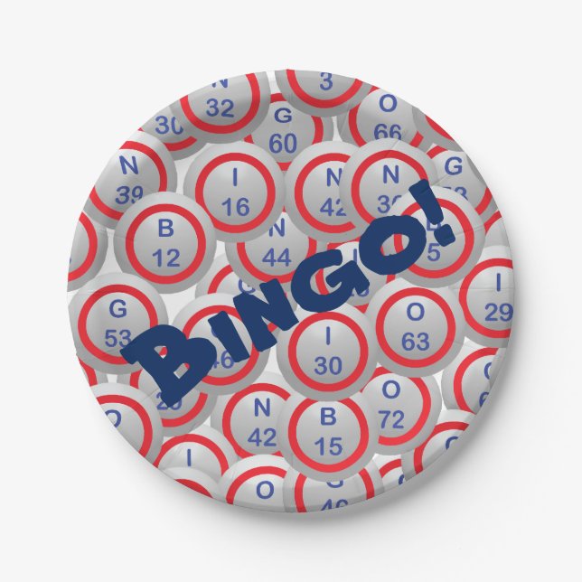 Bingo Balls Paper Plates (Front)
