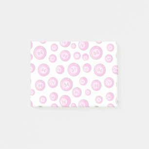 Bingo Balls Pink and White Novelty Post-it Notes