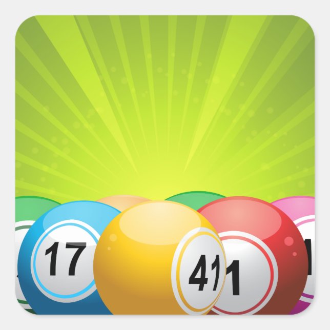 Bingo Balls Square Sticker (Front)