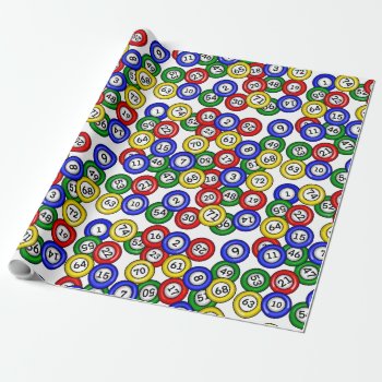 Bingo Balls Wrapping Paper by Everything_Grandma at Zazzle