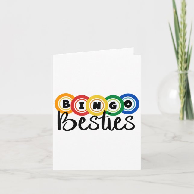 Bingo Besties Bingo Buddy Funny Bingo  Card (Front)