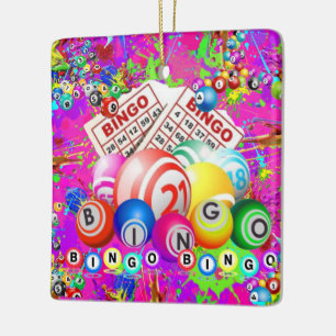 BINGO BINGO Designed By CBDOilPrincess Ceramic Ornament