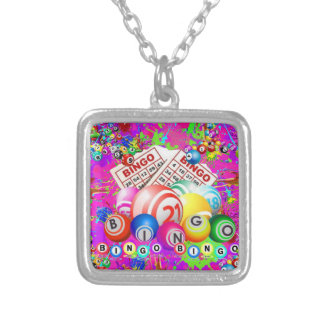 BINGO BINGO Designed By CBDOilPrincess  Silver Plated Necklace