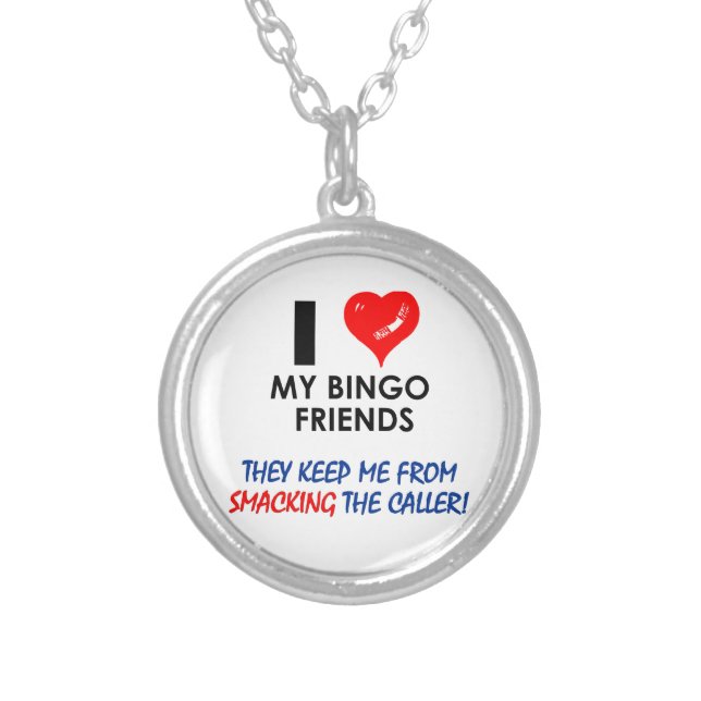 BINGO! Bingo designs for the fabulous player! Silver Plated Necklace (Front)