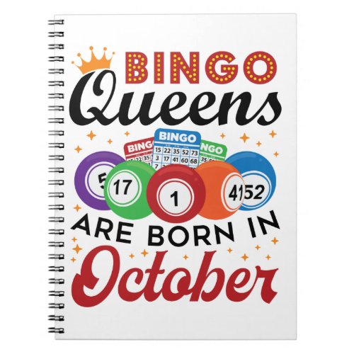 Bingo Birthday Bingo Queens Are Born in October Notebook