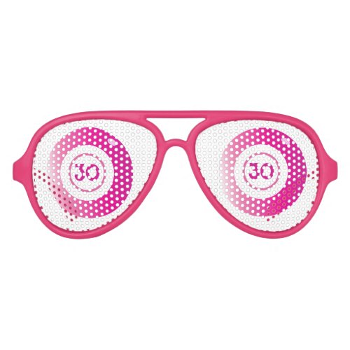 Bingo Birthday Party Pink White Aviator Sunglasses