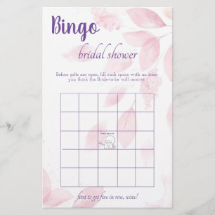 Bingo Bridal Shower Game Card Flyer