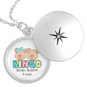 Bingo Buddies 4-ever silver plated locket Necklace