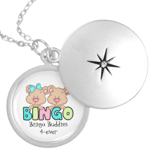 Bingo Buddies 4-ever silver plated locket Necklace (Front)