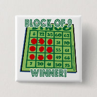 Bingo Button Block of 9 Bingo Winner!
