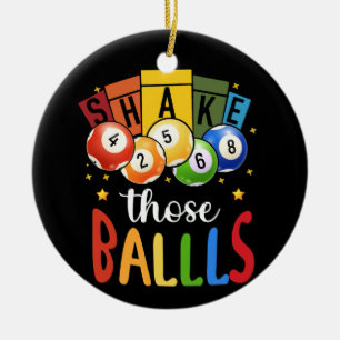 Bingo Caller Gamble Lottery Shake Those Ball Bingo Ceramic Ornament