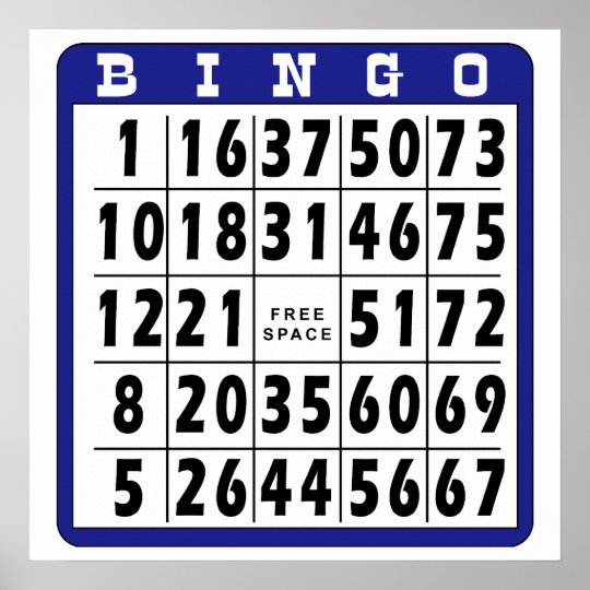 Bingo Card 4 Poster | Zazzle.com