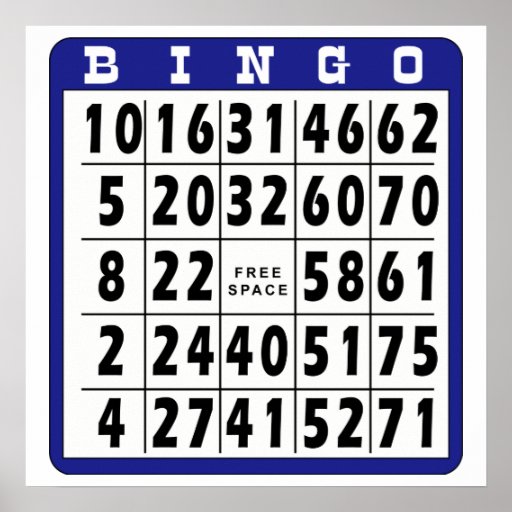 Bingo Card 6 Poster | Zazzle