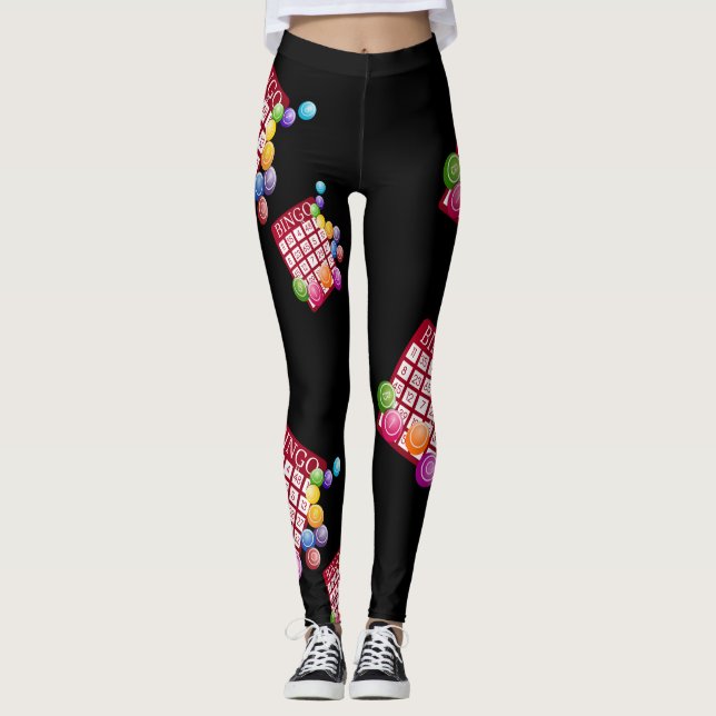 Bingo Card Bingo Lovers Print Leggings (Front)