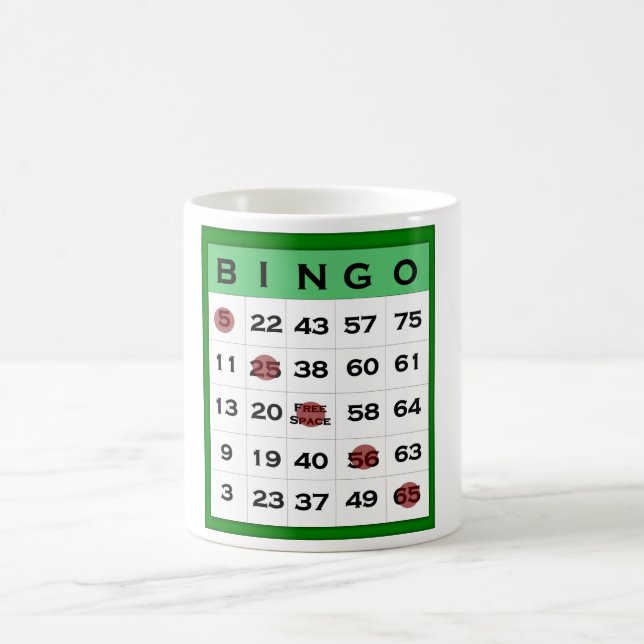 bingo card coffee mug (Center)